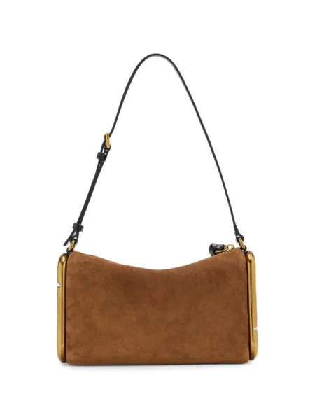 Geantă Marc Jacobs din piele de căprioară maro