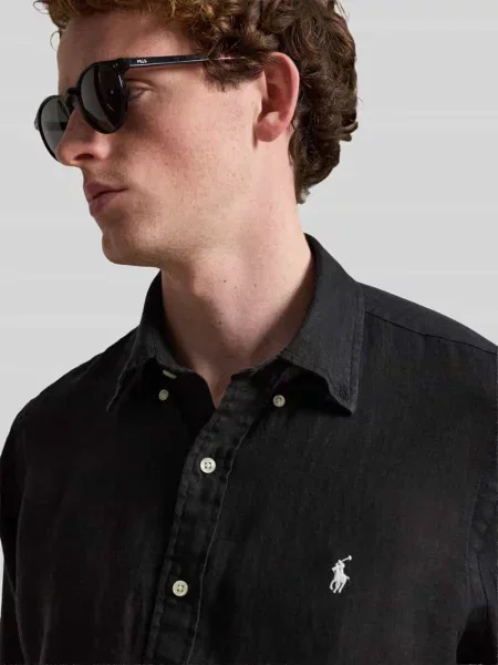 Koszula casualowa o kroju regular fit z czystego lnu Polo Ralph Lauren czarna