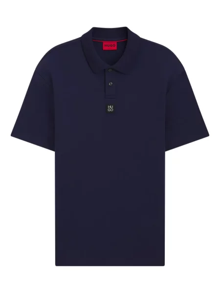 Tricou polo Hugo cu autograf albastru