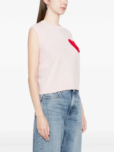 Dzianinowa kamizelka From Future w serca różowa