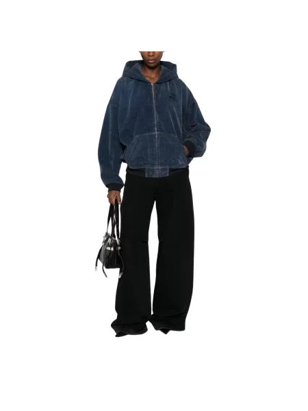 Bluza z kapturem Alexander Wang z kapturem niebieska