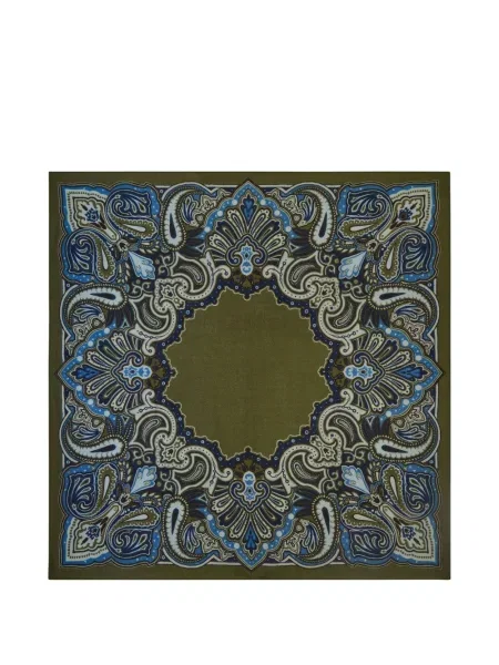 Fular Bompard din cașmir cu model paisley verde