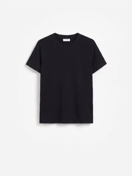 Reserved Tricou slim din pima negru