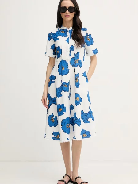Tommy Hilfiger rochie evazată cu in alb