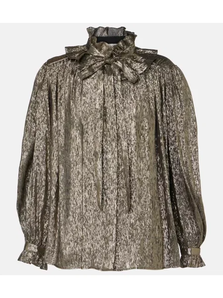 Bluză Chloé de mătase cu volane