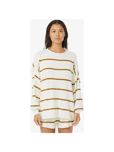 Bluza z dzianiny Rip Curl Premium biało-brązowa XL biała