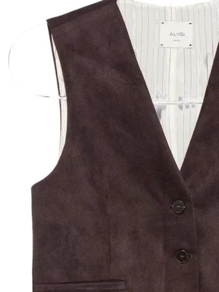 Vestă Alysi din piele de căprioară violet