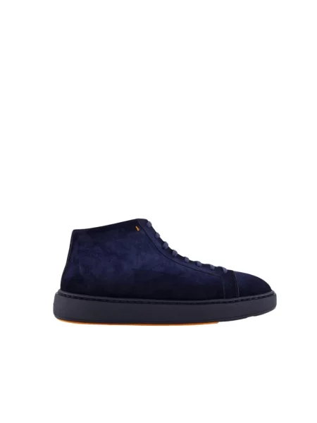 Sneakersy Santoni skórzane niebieskie