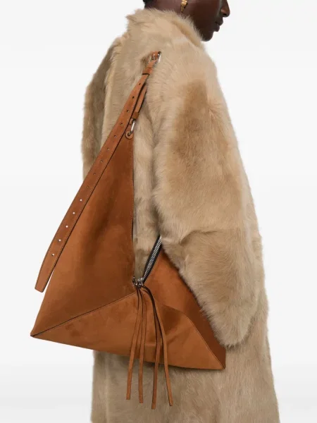 Τσάντα Moschino σουέτ καφέ