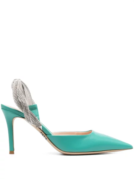 Pantofi cu toc Rodo din piele de cristal verde