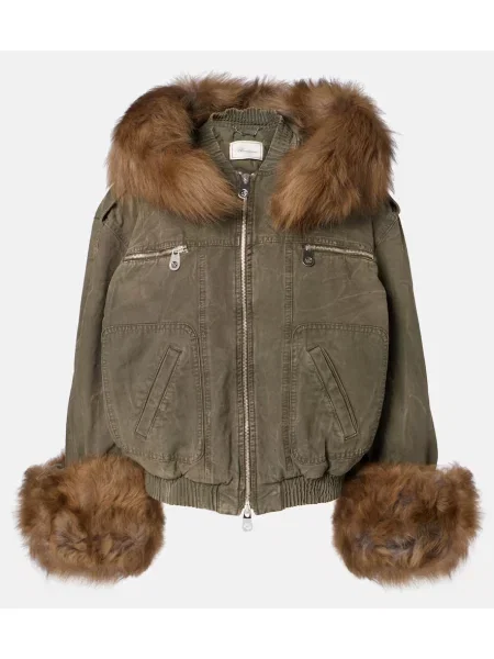 Geacă bomber Blumarine din canvas verde