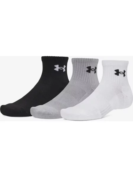 Skarpety Under Armour Performance Cotton czarny szary 3 pary M biały