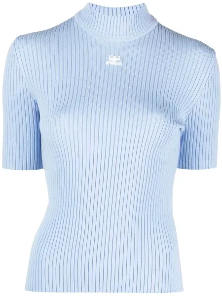 Top Courreges tricotate albastru