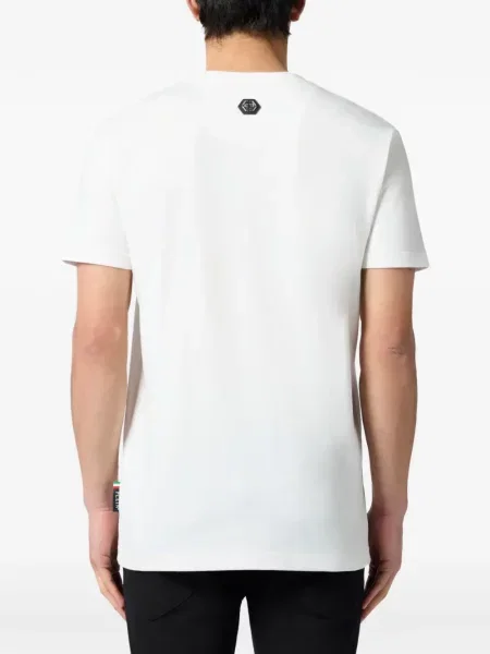 Tricou Philipp Plein cu decolteu rotund alb