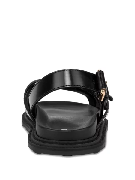 Sandale Moschino din piele cu cataramă negru