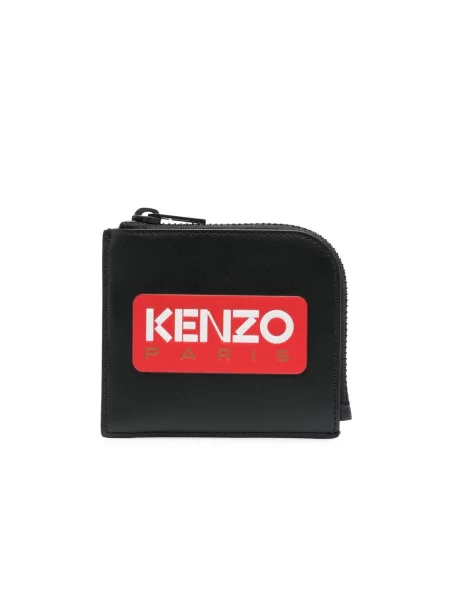 Kožená peněženka Kenzo s potiskem černá