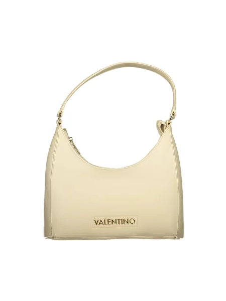 Lniana torebka Valentino Bags beżowa