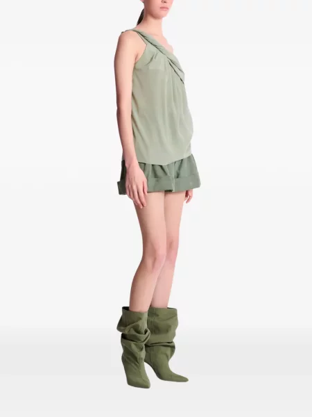Bluză Balmain cu un umăr gol verde