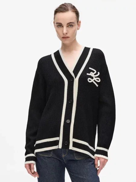 Karl Lagerfeld cardigan cu lână pentru femei negru