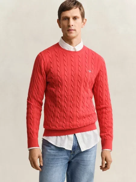 Gant Sweter Mężczyźni jednolity M czerwony