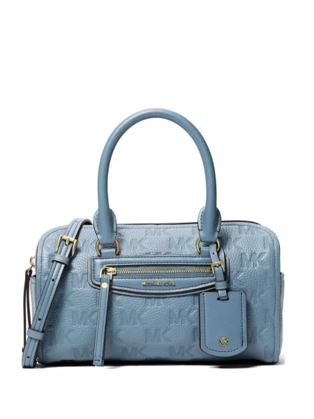 Geantă shopper Michael Kors cu autograf albastru