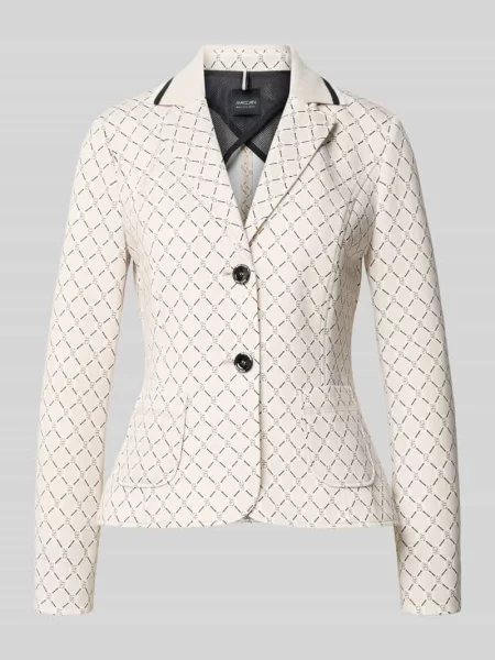 Żakiet o kroju slim fit z naszywanymi i zapięciem na guzik Marc Cain beżowa