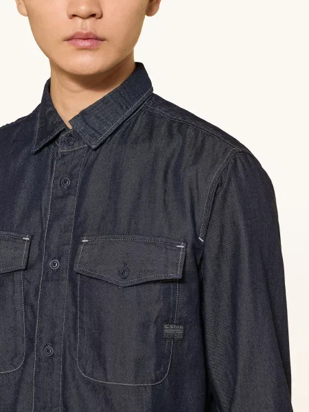G-Star Koszula Jeansowa Marine Slim Fit blau granatowa