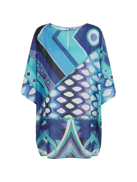 Top Pucci cu imagine cu imprimeu geometric albastru