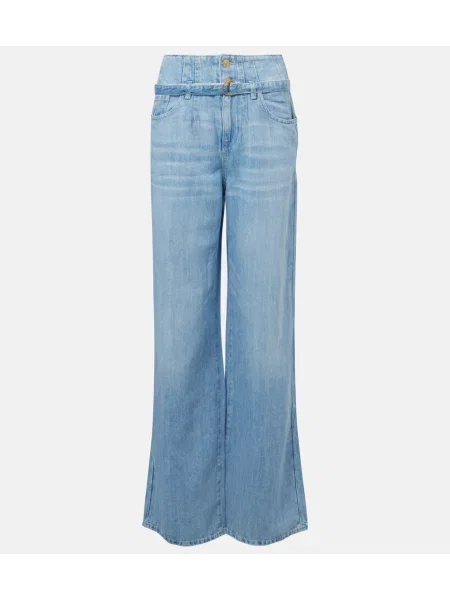 Široke kavbojke 7 For All Mankind z visokim pasom modra