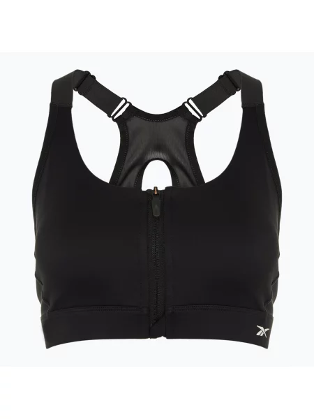 Fitness podprsenka Reebok Lux Front-Zip High Impact black černá