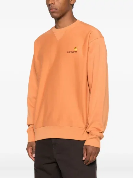 Hanorac crewneck Carhartt Wip cu broderie portocaliu