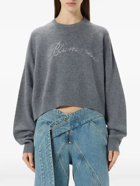 Stras pulover Blumarine de lână gri