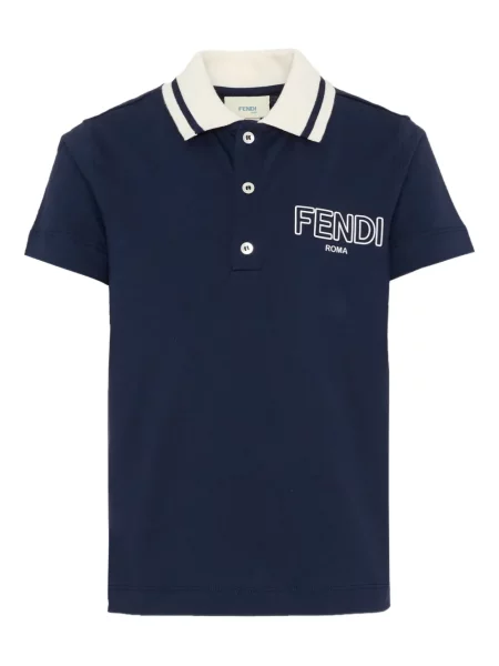 Koszulka polo dziecięca Fendi niebieska