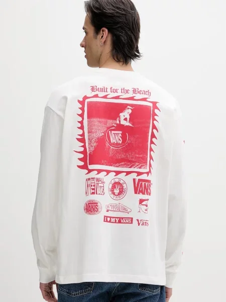 Tricou cu mânecă lungă Vans bej