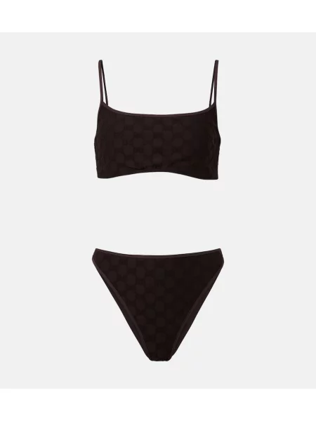 Bikini Gucci din jerseu maro