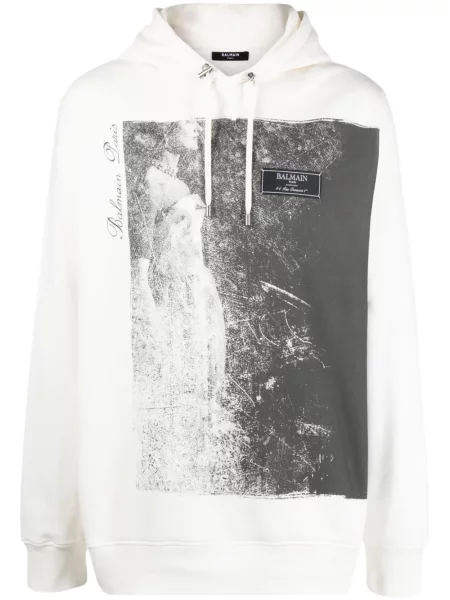 Hanorac cu glugă Balmain alb