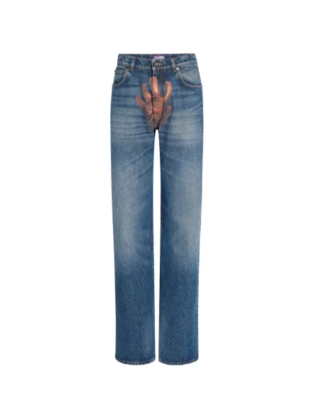 Pantaloni Jean Paul Gaultier cu imagine albastru