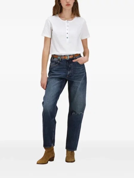 Tricou Fortela cu perle alb
