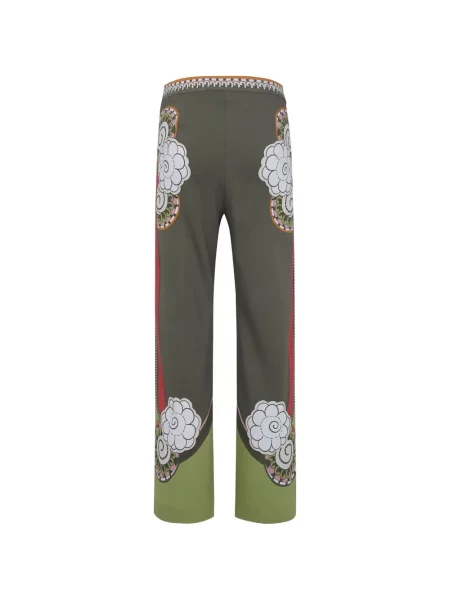 Pantaloni La Doublej cu imagine verde