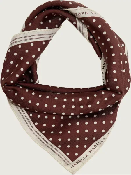 Fular Marella de mătase maro
