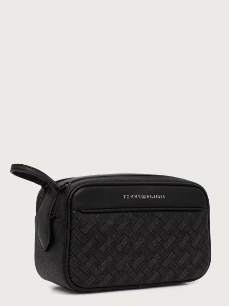 Kozmetická taštička Tommy Hilfiger Th Modern Monogram Washbag čierna