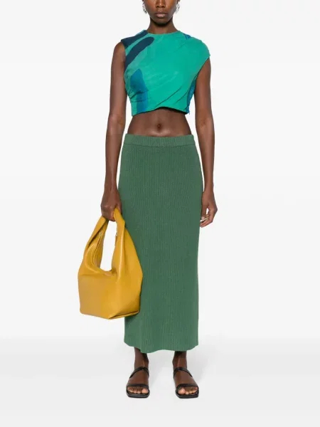 Briaunotas midi sijonas By Malene Birger iki kelių žalia