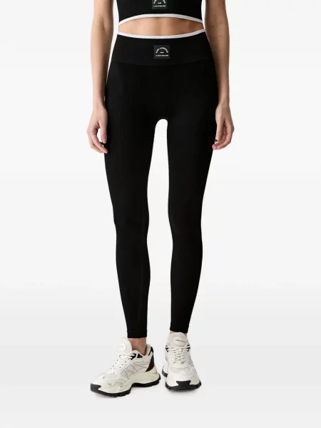 Leggings Karl Lagerfeld tricotate cu autograf negru