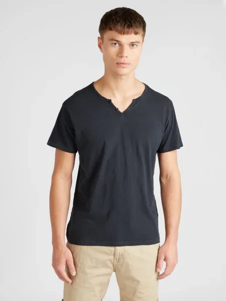 BLEND Tricou Ashton amestecat negru