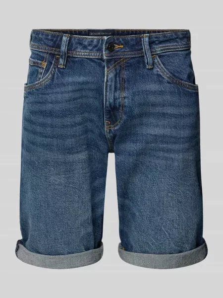 Bermudy o kroju slim fit z mieszanki bawełny model ‘PIERS’ Tom Tailor Denim granatowe