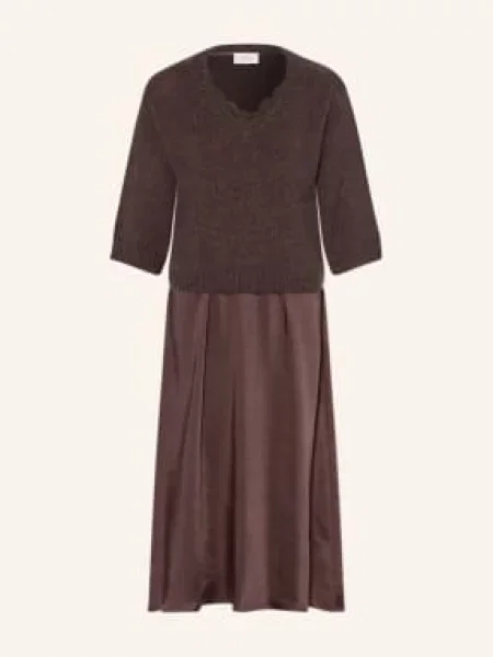 Robe Légère Sada: Svetr A Šaty tmavě hnědá
