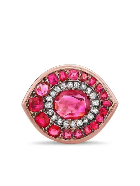 Retro růžové zlato diamant prsten Pragnell Vintage růžový