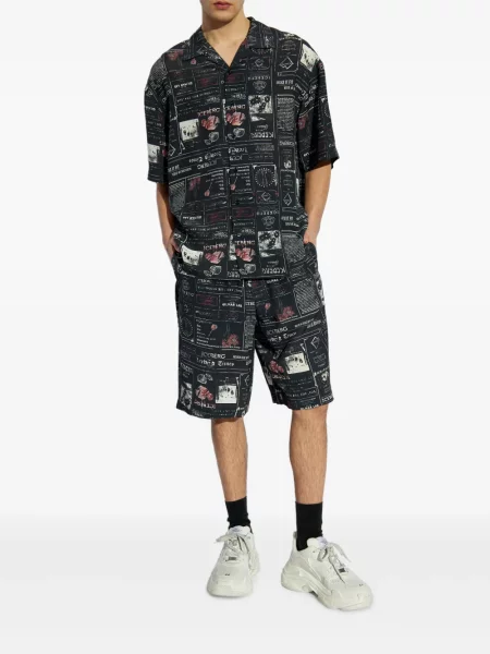 Pantaloni scurți Iceberg cu imagine negru