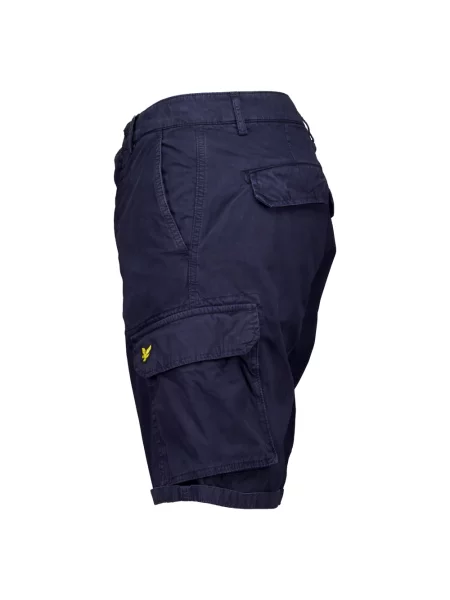 Krótkie szorty cargo Lyle & Scott niebieskie
