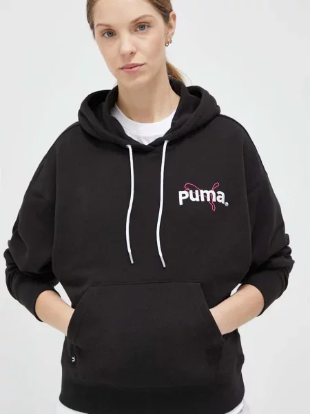 Μπλούζα Puma με κουκούλα μαύρο